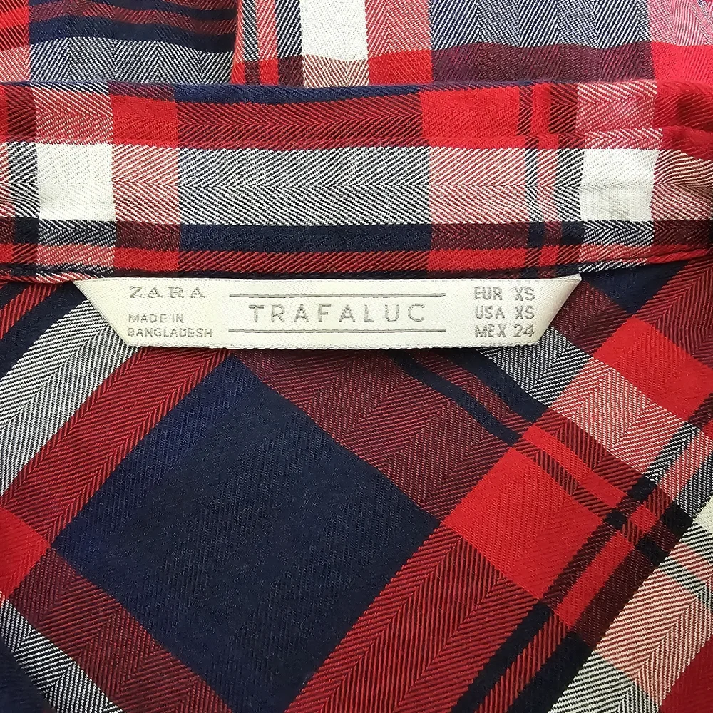 Zara Plaid Button Front Shirt - Picture 3 of 3